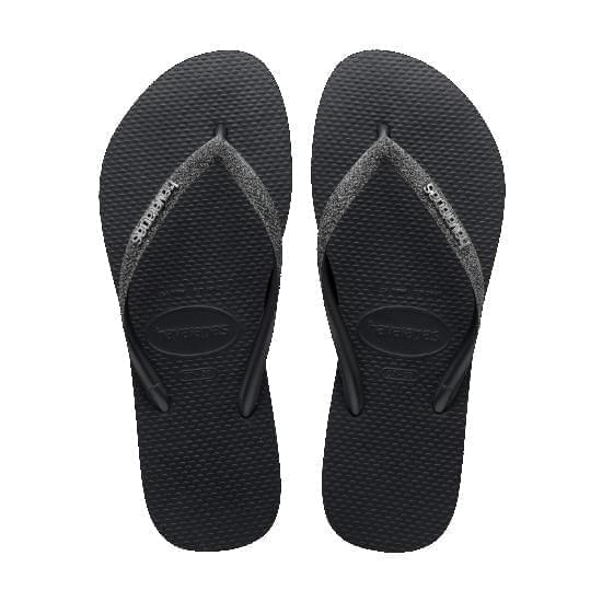 Imagem de Sandalia havaiana feminina slim glitter ii preto/cinza dark 41/42