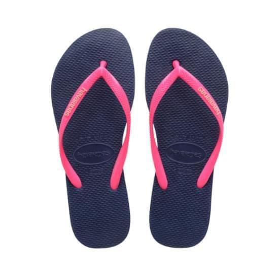 Imagem de Sandalia havaianas feminina slim logo pop-up marinho/maravilha 41/42