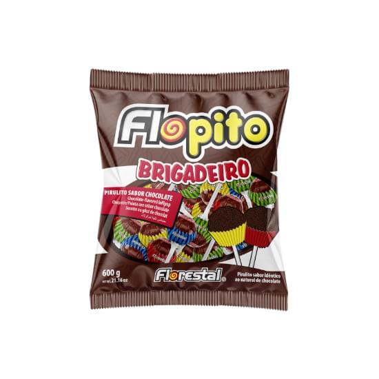 Imagem de Pirulito flopito brigadeiro 600g com 50 unidades