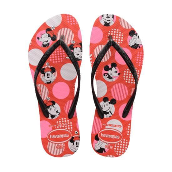 Imagem de Sandalias havaianas feminina slim disney vermelho crush/preto 25/26