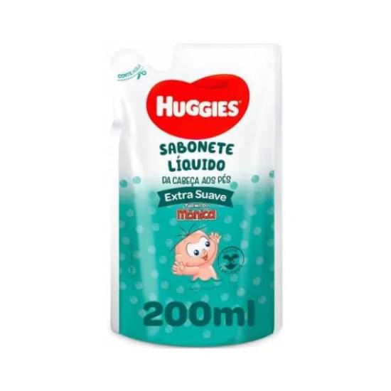 Imagem de Sabonete infantil líquido da cabeça aos pés extra suave disney baby huggies sachê 200ml refil