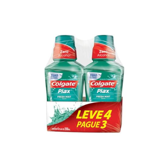 Imagem de Enxaguante bucal zero álcool fresh mint colgate plax 250ml | leve 4 pague 3 unidades