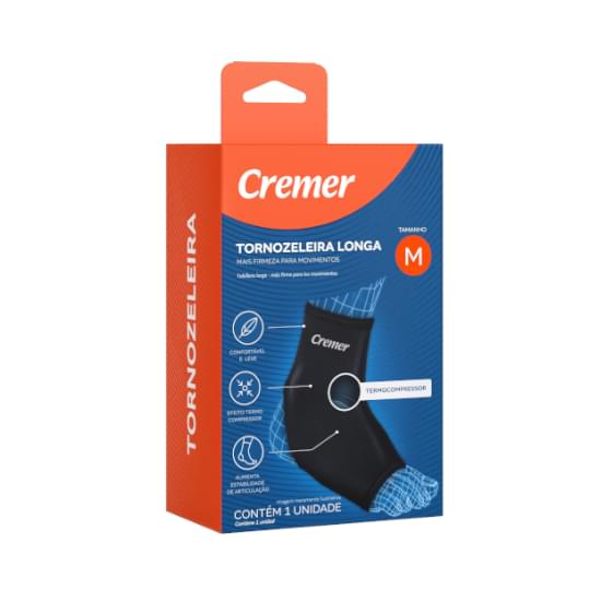 Imagem de Cremer tornozeleira longa neoprene preto tamanho m