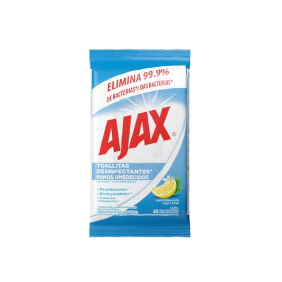 Imagem de Pano umedecido desinfetante fresh lemon ajax pacote 40 unidades