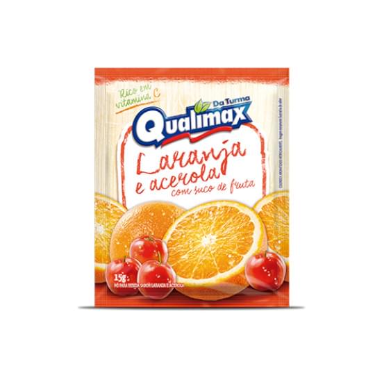 Imagem de Pó para refresco laranja e acerola turma qualimax 15g | display com 15 unidades