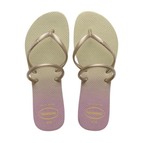 Imagem de Sandália havaianas feminina flat duo iridescent bege palha 35/36