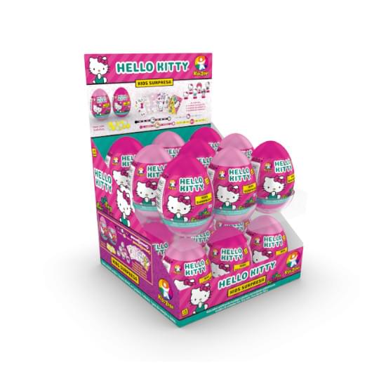 Imagem de Kids zone brinquedos com surpresa e partilhas eggs hello kitty com 18 unidades