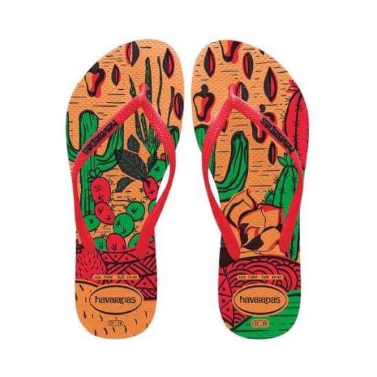 Imagem de Sandalias havaianas feminina slim cordel coral spark 33/34