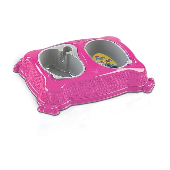 Imagem de Plast pet comedouro+bebedouro new pratic tamanho p rosa