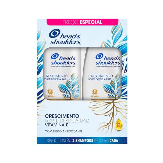 Imagem de Kit shampoo anticaspa 2 unidades crescimento forte head & shoulders 200ml