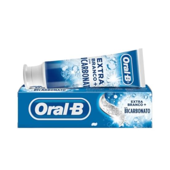 Imagem de Creme dental oral-b extra branco+ com bicarbonato 70g