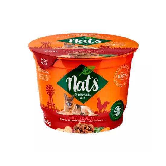 Imagem de Nats cães adultos cubos de  carne ao molho 245g m12