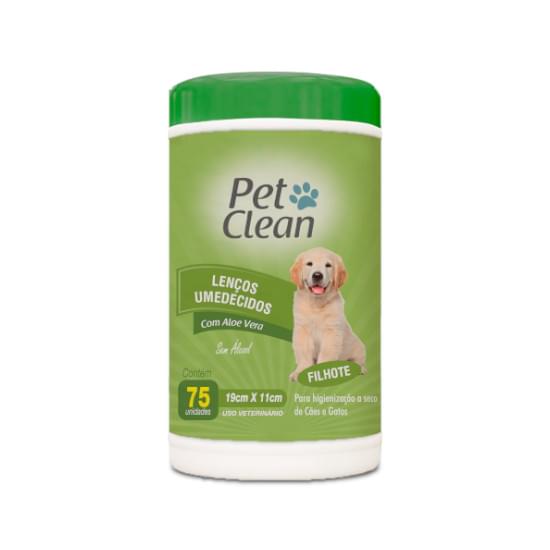 Imagem de Petclean lenço umedecido filhotes com 75