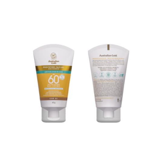 Imagem de Australian gold protetor solar facial gel creme cor 03 fps60 40g