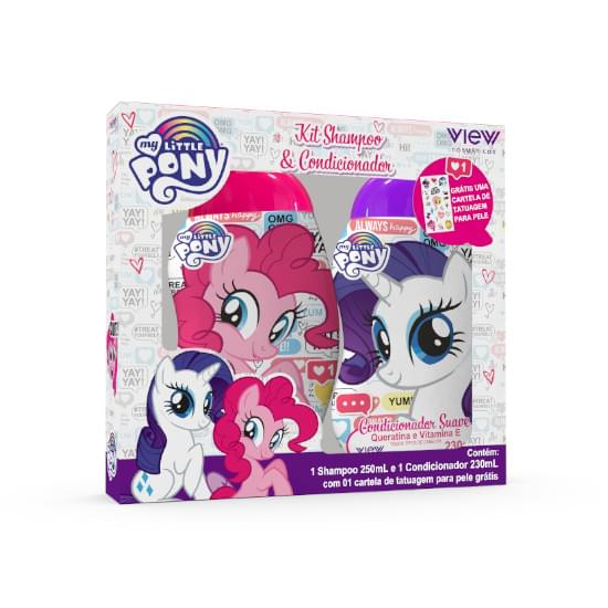 Imagem de View my little pony shampoo 250ml e condicionador 230ml gratis adesivos