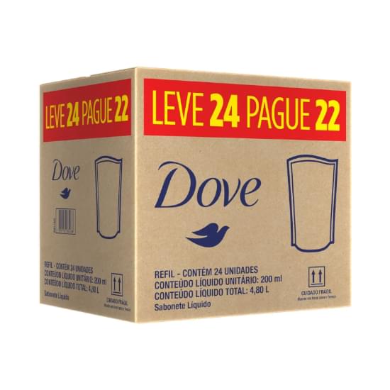 Imagem de Sabonete líquido dove nutrição profunda 200ml refil leve 24 pague 22 unidades