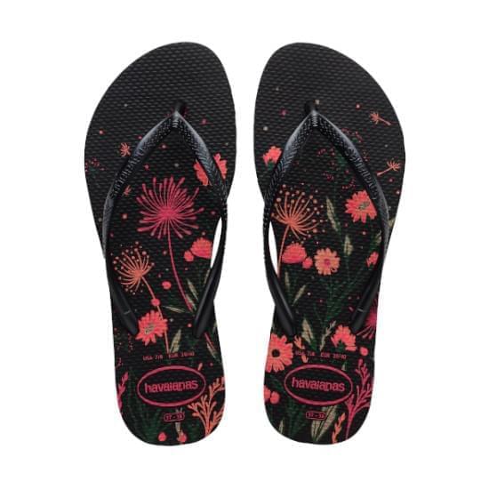 Imagem de Sandália havaianas feminina slim organic preto/rosa 35/6