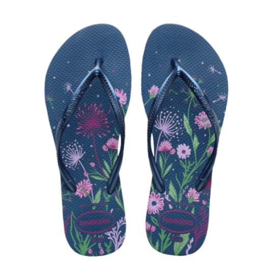 Imagem de Sandália havaianas feminina slim organic azul comfy 39/40