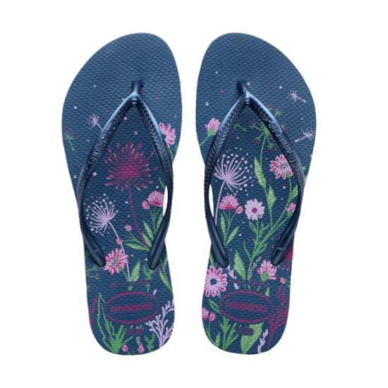 Imagem de Sandália havaianas feminina slim organic azul comfy 37/38