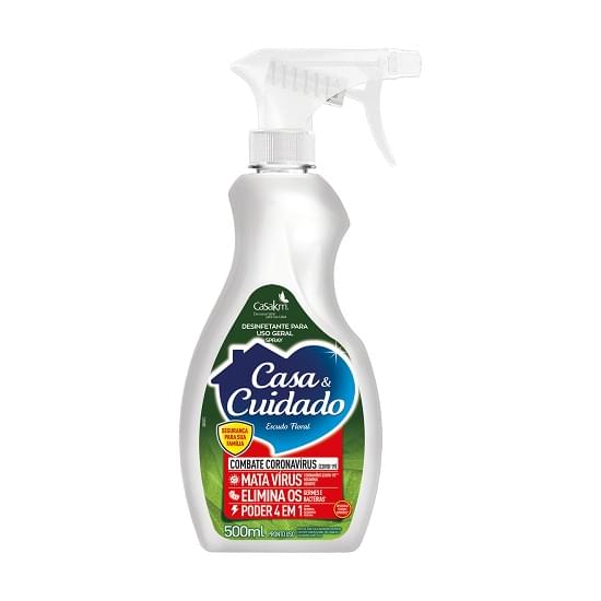 Imagem de Casakm desinfetante casa & cuidado escudo floral 500ml com borrifador