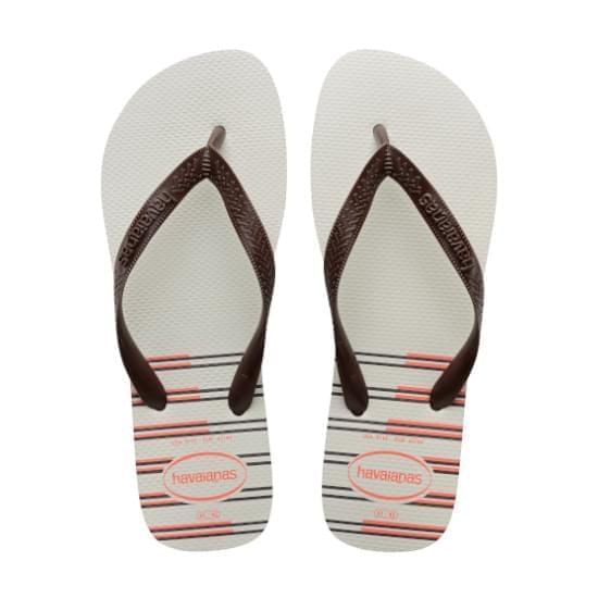 Imagem de Sandália havaianas masculina top basic branco/cafe 35/36