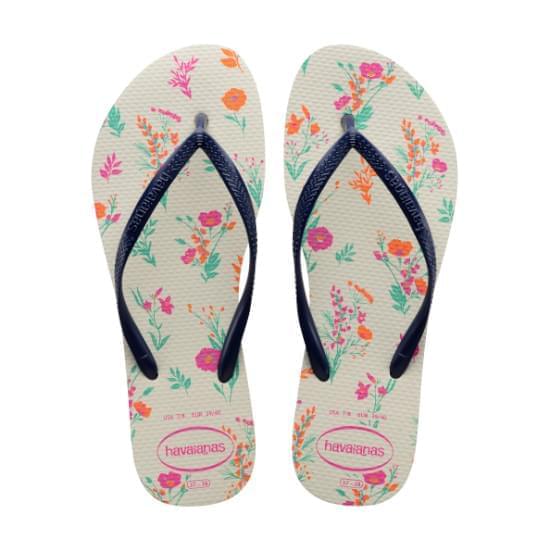 Imagem de Sandália havaianas feminina slim romance branco/marinho 33/34