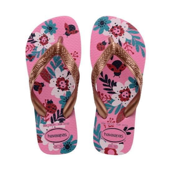 Imagem de Sandália havaianas infantil kids flores pink lemonade 23/24