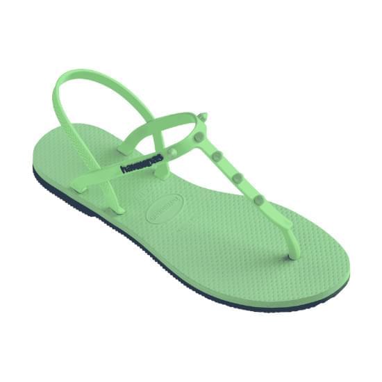 Imagem de Sandalia havaiana feminina you paraty spikes verde jardim 34