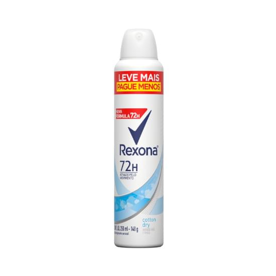 Imagem de Desodorante aerosol feminino rexona cotton dry 89g