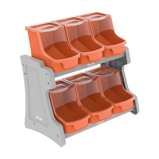 Imagem de Plast pet dispenser pdv balcão laranja com 6 compartimentos