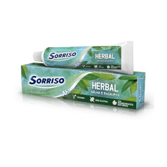 Imagem de Creme dental sálvia e eucalipto sorriso herbal verde 70g