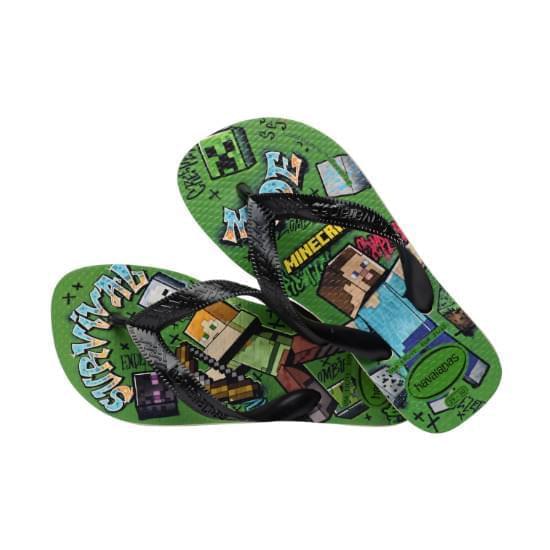 Imagem de Sandalia havaianas infantil kids minecraft bege palha 35/36