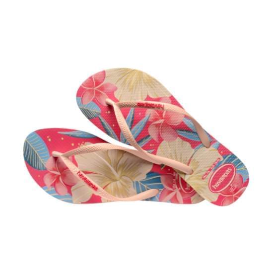 Imagem de Sandália havaianas feminina slim floral rosa/rosa 35/36