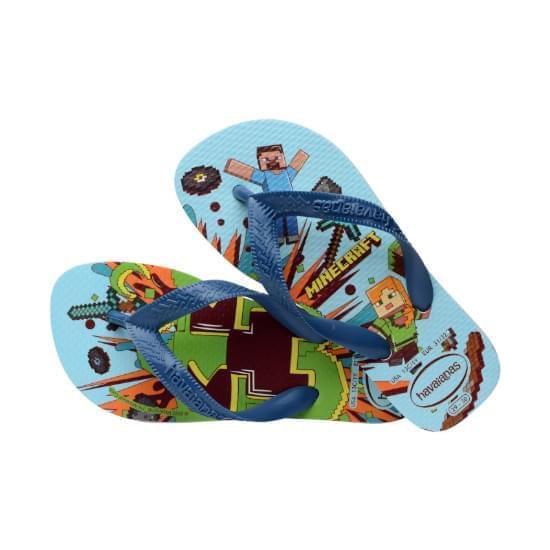 Imagem de Sandalia havaianas infantil kids minecraft branco/azul comfy 31/32