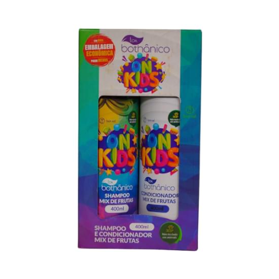 Imagem de Kit shampoo + condicionador on kids mix de frutas sem sal tok bothânico 400ml