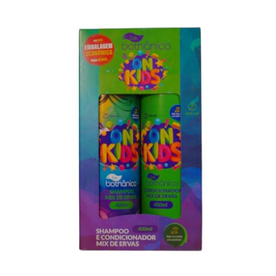 Imagem de Kit shampoo + condicionador on kids mix de ervas sem sal tok bothânico 400ml