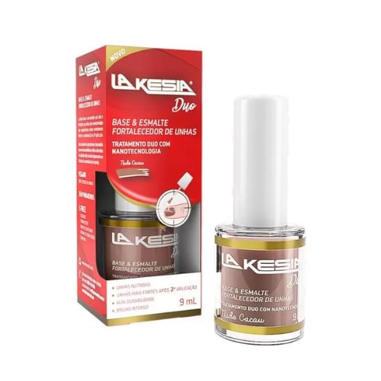 Imagem de Base e esmalte fortalecedor de unhas lakesia duo nude cacau 9ml