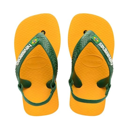 Imagem de Sandália havaianas new baby brasil logo amarelo pop/amazonia 23/24