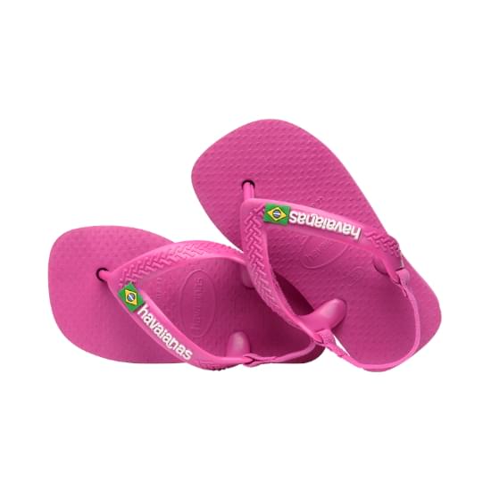 Imagem de Sandália havaianas new baby brasil logo rosa gum/rosa gum 17/18