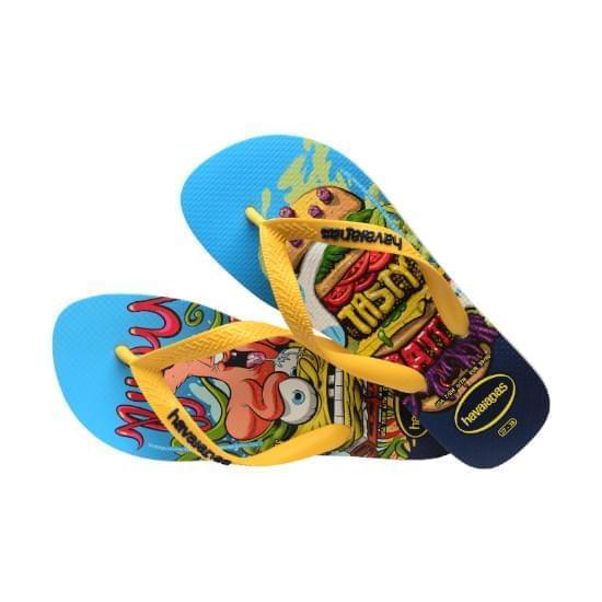 Imagem de Sandálias havaianas masculina top spongebob branco 39/40