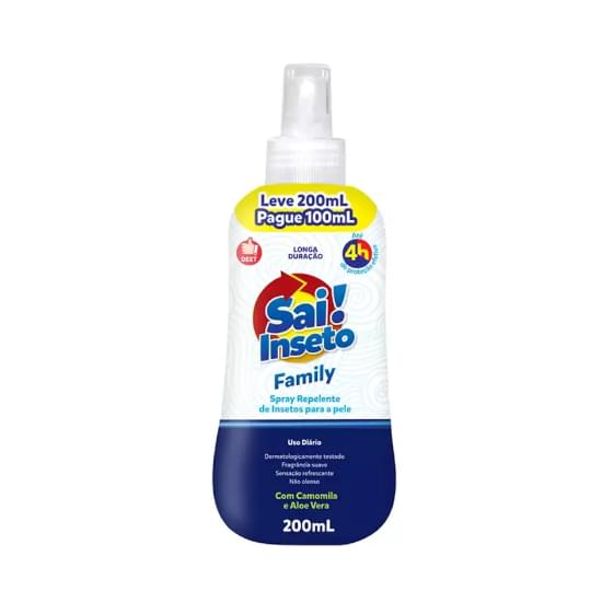 Imagem de Repelente sai! inseto spray family 4h | leve 200ml pague 100ml