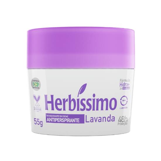 Imagem de Desodorante em creme feminino herbíssimo lavanda 55g