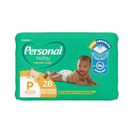 Imagem de Fralda infantil personal baby protect & sec jumbo tamanho p | com 28 unidades