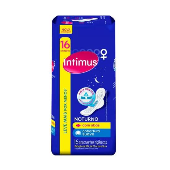 Imagem de Absorvente noturno intimus com abas suave gel | com 16 unidades