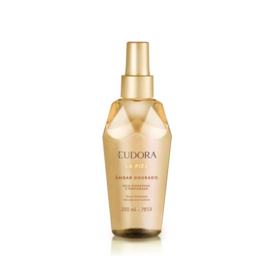 Imagem de Colônia desodorante spray eudora la piel âmbar dourado 200ml