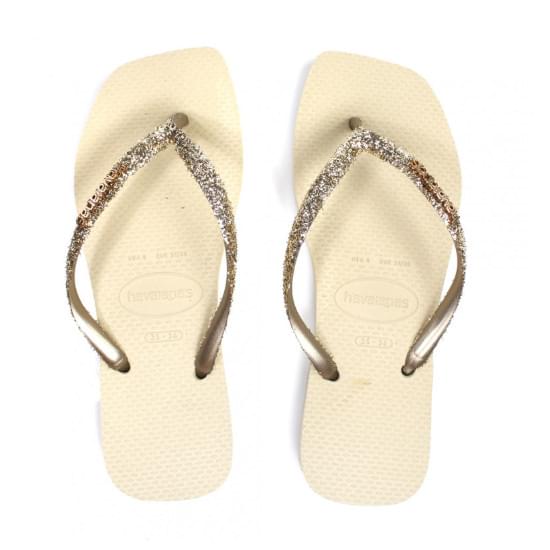 Imagem de Sandália havaianas feminina slim square glitter ii areia 33/34