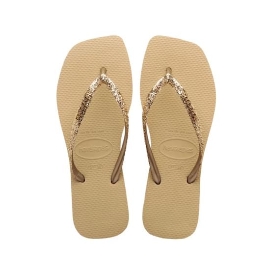 Imagem de Sandália havaianas feminina slim square glitter ii areia 37/38