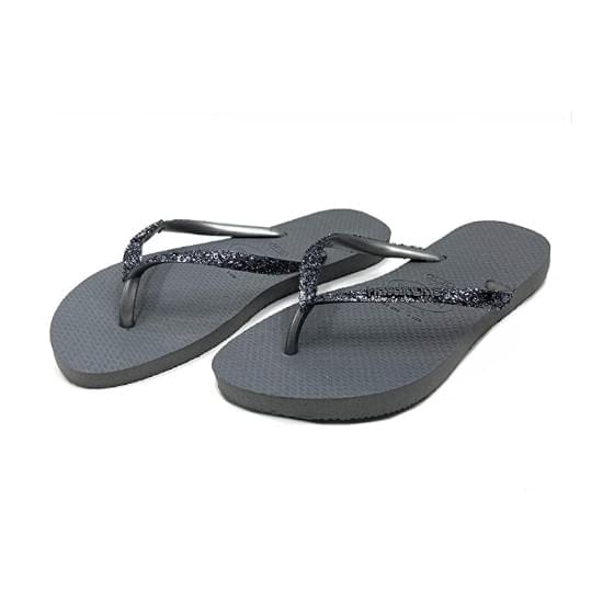 Imagem de Sandália havaianas feminina slim square glitter ii cinza aço 33/34