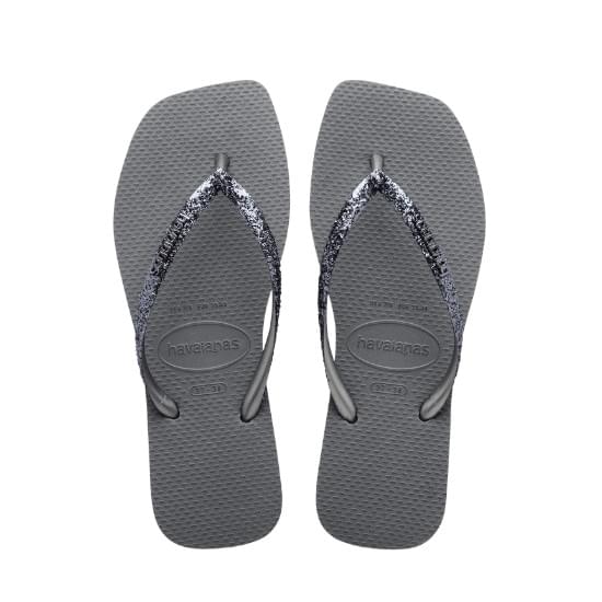 Imagem de Sandália havaianas feminina slim square glitter ii cinza aço 37/38