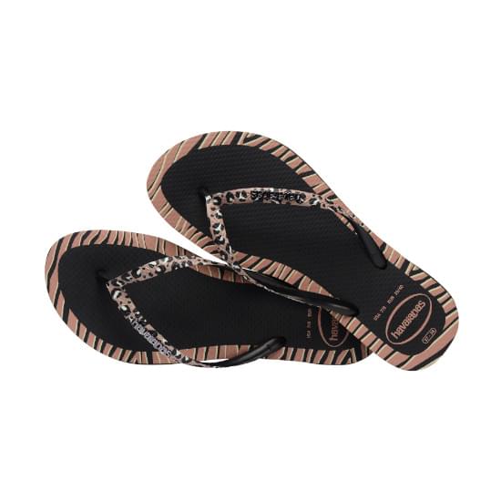 Imagem de Sandália havaianas feminina slim animals fashion preto 33/34